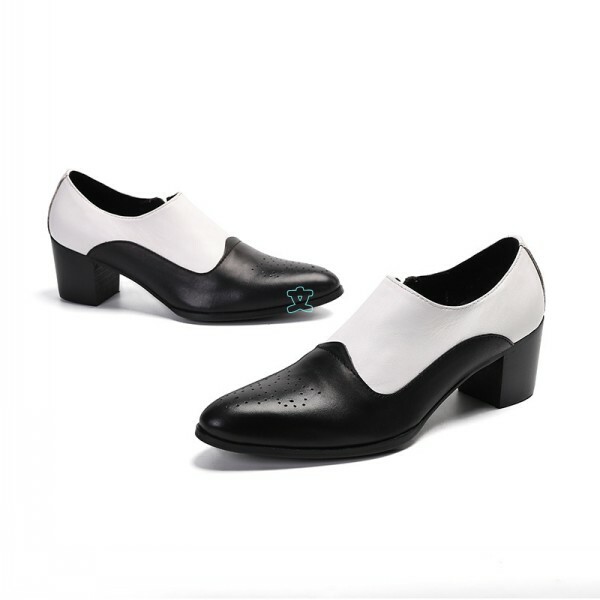 Mens Leather Wedding Cuban Heel Business Pointy Toe Casual Oxfor