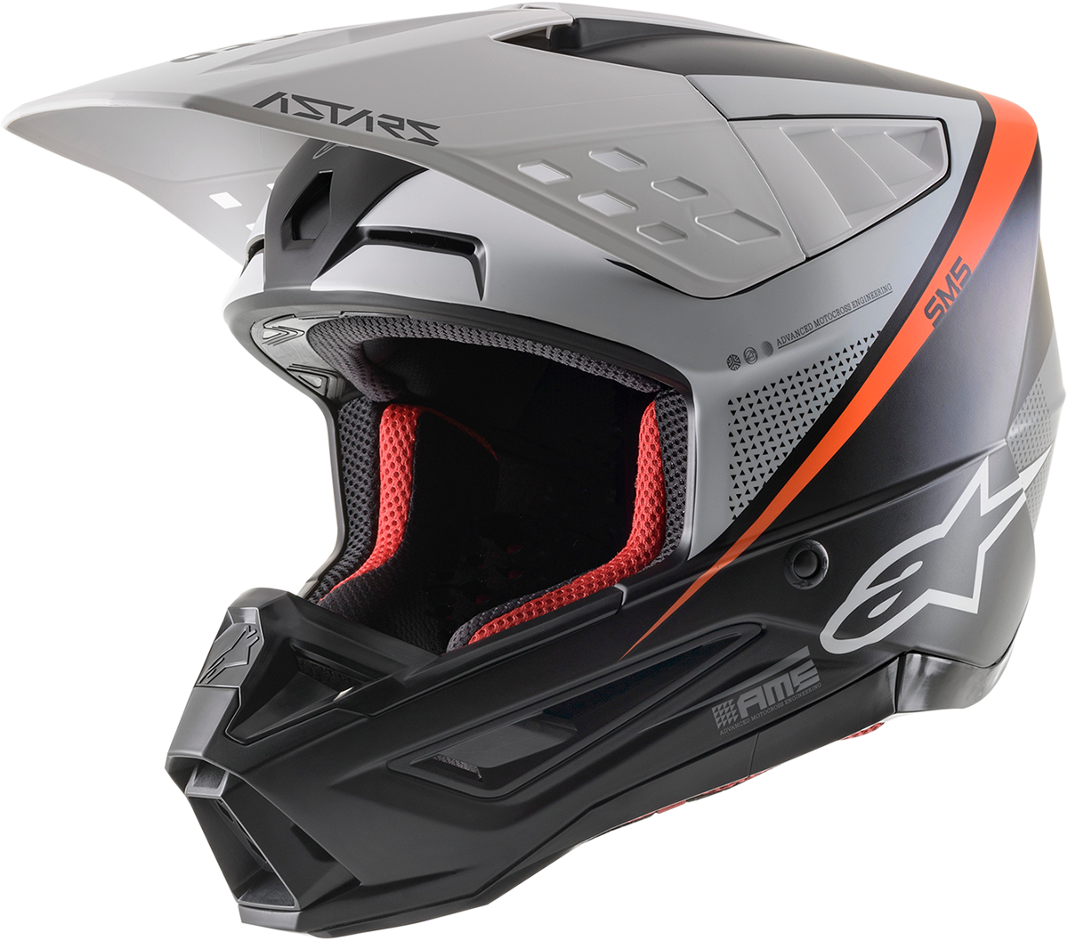 Alpinestars SM5 Rayon Helmet Black/White/Orange Small