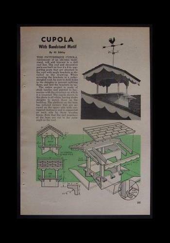ROOFTOP CUPOLA How-To Build PLANS Bandstand Motiff