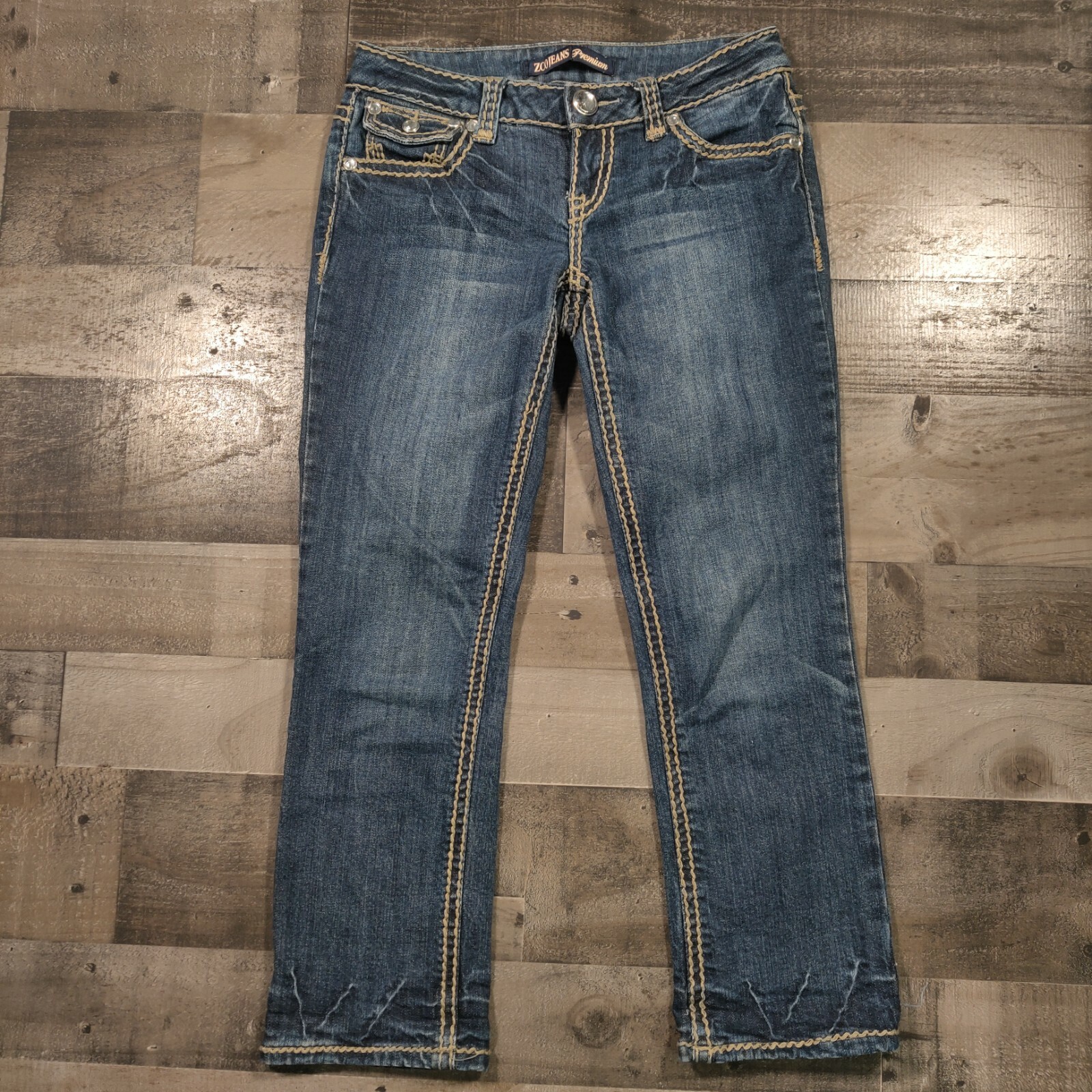 Zco Jeans Womens 3 Low Rise Boyfriend Premium Zip Closure Rinse